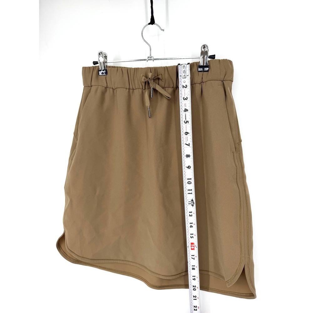 Lululemon On The Fly Brown Stretch Knee Length Athletic Skirt Pockets 8 W8a87s - Picture 9 of 9